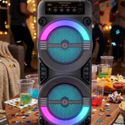 Mey İthalat® LED Işıklı Kablosuz Bluetooth Hoparlör USB TF Kart Destekli