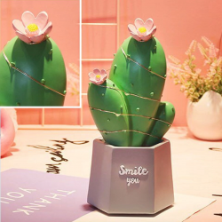 Mey İthalat®  Led Işıklı Kaktüs Biblo Ev Dekorasyon ve Hediyelik Eşya Led Aydınlatma