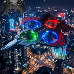 Mey İthalat® LED Işıklı Oyuncak Drone Fighter Jet Tasarımlı Uzaktan Kumandalı Uçak