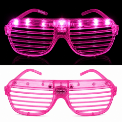 Mey İthalat® LED Işıklı Panjur Parti Gözlüğü Pembe Renk Shutter Gözlük