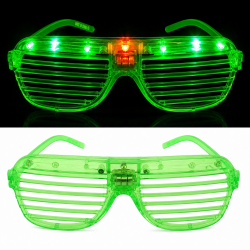 Mey İthalat® LED Işıklı Panjur Parti Gözlüğü Yeşil Renk Shutter Gözlük