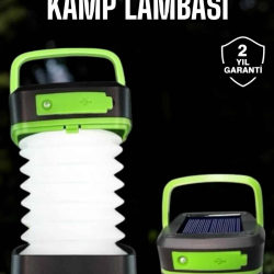 Mey İthalat® Led Lamba Kamp Lambası Hafif Taşınabilir Şarj Süreli Akordeon El Fenerli