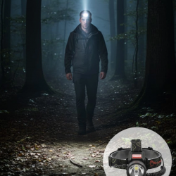 Mey İthalat® LED Sensörlü Şarjlı Kafa Feneri LCD Ekranlı 30W Güçlü Işık