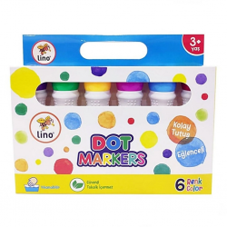 Mey İthalat®  Lino Dot Markers 6'lı Yıkanabilir