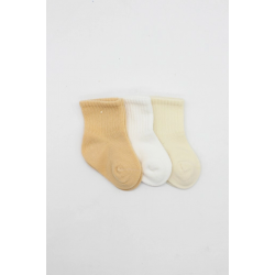 Mey İthalat® Little Love Girl 3'lü Penye Soket Çorap 10137 Somon