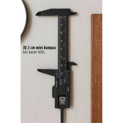 Mey İthalat® Lorenzo Vivaldi Serisi Mini Hassas Kumpas (8 cm Ölçüm) Kompakt Cep Boy Cetvel 722906