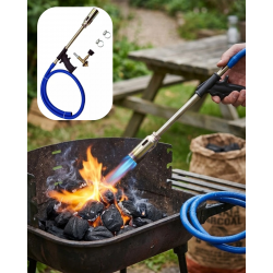 Mey İthalat® LPG Pürmüz Alev Tabancası Hortumlu Ayarlanabilir Gazlı Alev Yakıcı Kamp ve Mangal Başlatıcı