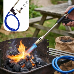 Mey İthalat® LPG Pürmüz Alev Tabancası Hortumlu Ayarlanabilir Gazlı Alev Yakıcı Kamp ve Mangal Başlatıcı