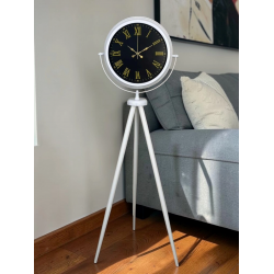 Mey İthalat® Lüks Beyaz Tripod Ayaklı Saat