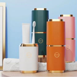 Mey İthalat® Lüks Tasarım Taşınabilir Seyahat Diş Fırçası ve Macunu Saklama Kabı