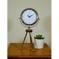 Mey İthalat® Luxe Glow Gold Üç Ayaklı Metal Masa Saati