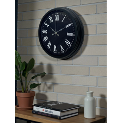 Mey İthalat® Luxury Black 40 Cm Metal Duvar Saati