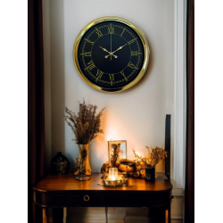 Mey İthalat® Luxury Gold 40 Cm Metal Duvar Saati