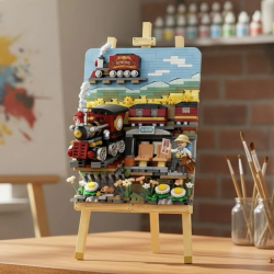 Mey İthalat® LZ-1296 LOZ TREN İSTASYONU AHŞAP BOYAMA 758 PARÇA BLOCK OYUNCAK