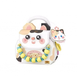 Mey İthalat® LZ-8843  KEDİ FİGÜRLÜ MEYVE ÇANTASI 360 PARÇA BLOCK OYUNCAK