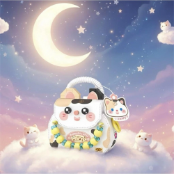 Mey İthalat® LZ-8843  KEDİ FİGÜRLÜ MEYVE ÇANTASI 360 PARÇA BLOCK OYUNCAK