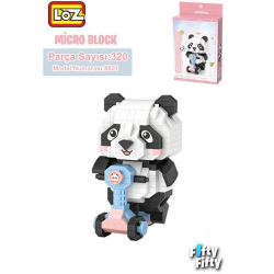Mey İthalat® LZ8801 PANDA SCOOTER BLOCK OYUNCAK 320 PARÇA