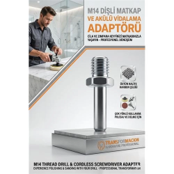 Mey İthalat® M14 Matkap Adaptörü Polisaj Pedi Dönüştürücü - Cila Zımpara Ucu Vidalama Aparatı 723173