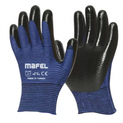Mey İthalat® MAFEL MF-001 Nitril Kaplı Aşınmaya Dayanıklı İnşaat Ve İş Eldiveni (12'li Paket)