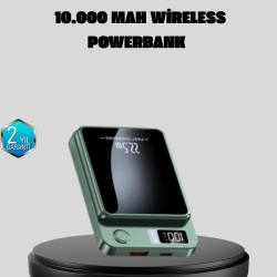 Mey İthalat® MagSafe Powerbank 10.000 mAh Kablosuz ve Dijital Ekranlı Hızlı Şarj Cihazı