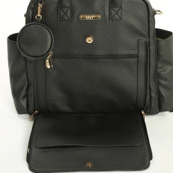 Mey İthalat® Maia Anne Bebek Bakım Sırt Çantası 7310 Siyah