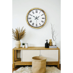 Mey İthalat® Majestic Gold 40 Cm Metal Duvar Saati