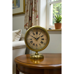 Mey İthalat® Majestic Time Eskitme 25 x 20 Cm Metal Masa Saati