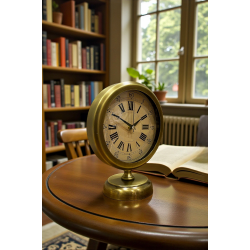 Mey İthalat® Majestic Time Eskitme 25 x 20 Cm Metal Masa Saati