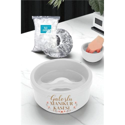 Mey İthalat® Manikür Kabı - 50 Adet Galoşlu Manikür Kasesi - Parmak Yumuşatma Manikür Kasesi 721876