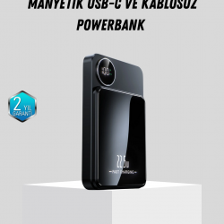Mey İthalat® Manyetik Güç Bankası 15W Kablosuz 20W PD Hızlı Şarj
