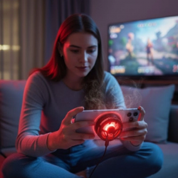 Mey İthalat®  Manyetik Telefon ve Tablet Soğutucu – Güçlü Sessiz Fanlı, Hızlı Isı Dağıtıcı Mobil Cihaz Soğutma Aparatı S25 Radiator