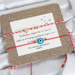 Mey İthalat® Marteniçka Bileklik 2'li Nazar ve Kalp Model