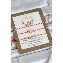 Mey İthalat® Marteniçka Bileklik 3'lü Beyaz Mineli Kalp Model