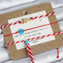 Mey İthalat® Marteniçka Bileklik 3'lü Caretta Caretta ve Nazarlı Model