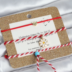 Mey İthalat® Marteniçka Bileklik 3'lü Papatya ve Kalp Model