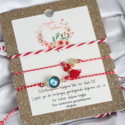 Mey İthalat® Marteniçka Bileklik 3'lü Püsküllü ve Nazarlı Model