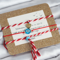 Mey İthalat® Marteniçka Bileklik 3'lü Sallantılı Kalp ve Nazarlı Model