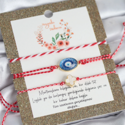 Mey İthalat® Marteniçka Bileklik 3'lü Yonca ve Nazarlı Model