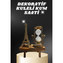 Mey İthalat® Masa Biblosu Dekoratif Süs Kum Saati Eyfel Kulesi Hediyelik Kum Saati