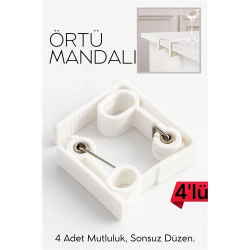 Mey İthalat® Masa Örtüsü Mandalı Kavisli Plastik 4'lü Yaylı Klips 717060