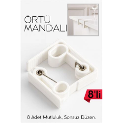 Mey İthalat® Masa Örtüsü Mandalı Kavisli Plastik 8'Lİ Yaylı Klips 718290