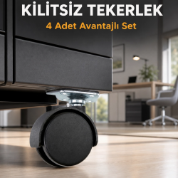 Mey İthalat® Masa ve Koltuk İçin Kilitsiz Tekerlek Seti 6 cm