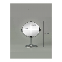 Mey İthalat® Masaüstü Ayaklı 360° Dönebilen Ev, Ofis, İşyeri, Seyahat İçin Mini Krom büyüteçli ayna 21x15