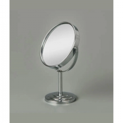 Mey İthalat® Masaüstü Ayaklı 360° Dönebilen Ev, Ofis, İşyeri, Seyahat İçin Mini Krom büyüteçli ayna 21x15