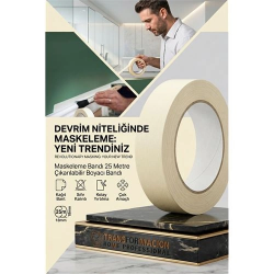 Mey İthalat® Maskeleme Bandı 25 Metre Çıkarılabilir Boyacı Bandı 720781
