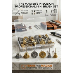 Mey İthalat® Masterworks 60 Parça Gravür Tel Fırça Seti | 3mm Şaft, Pirinç & Çelik 723012