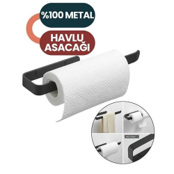 Mey İthalat®  Mat Siyah Metal Mutfak & Banyo Düzenleyici Askı | Kendinden Yapışkanlı 717077