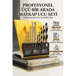 Mey İthalat® Matkap Ucu Seti- Beton Metal Ahşap Matkap Ucu Drill Bits Set 16 lı SET 721728