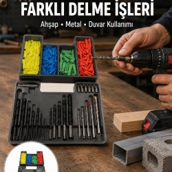 Mey İthalat® Matkap Ucu Seti Organizerli Çok Amaçlı Delme Uçları Yeni Nesil