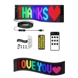 Mey İthalat® Matrix Led Cama Yapışan Telefon Kontrollü Panel Dijital Ekran Kumandalı